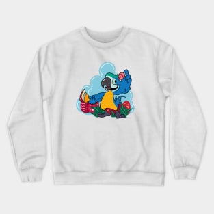Parrot painting Easter eggs on Easter - Easter Parrot Crewneck Sweatshirt